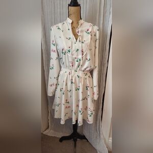 Express Floral Dress in White and Pink
